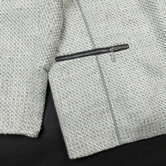 Lafayette 148 Tweed Zip Jacket Women's 3X Linen Blend Geometric Full Zip Blazer - Picture 4 of 16
